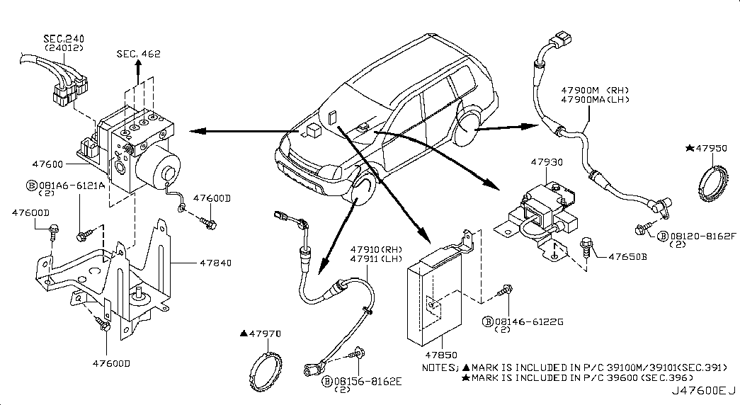 Блок АБС для Ниссан Х-Трейл 2000-2007