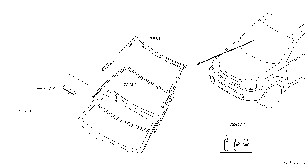Лобовое стекло для Ниссан Х-Трейл 2000-2007
