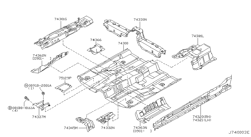 Порог, подножка правая для Ниссан Х-Трейл 2000-2007