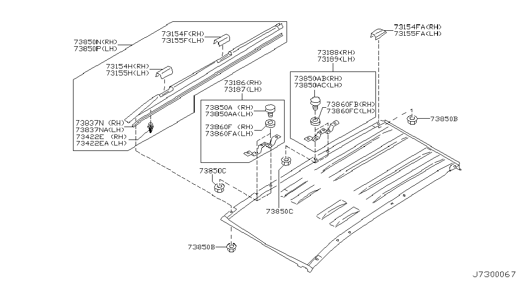 Рейлинг правый для Ниссан Х-Трейл 2000-2007