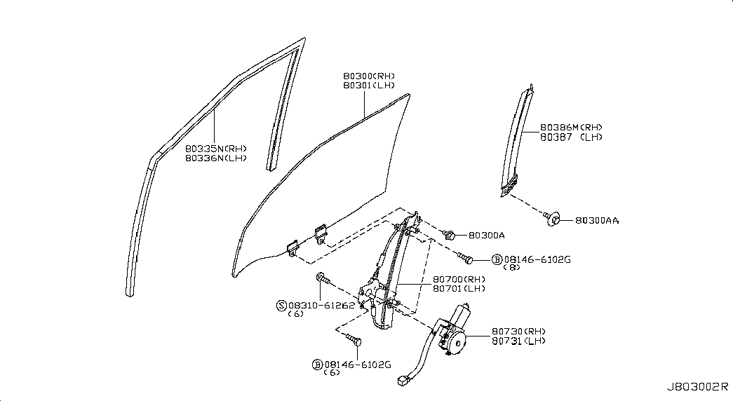 Стекло передней правой двери для Ниссан Х-Трейл 2000-2007