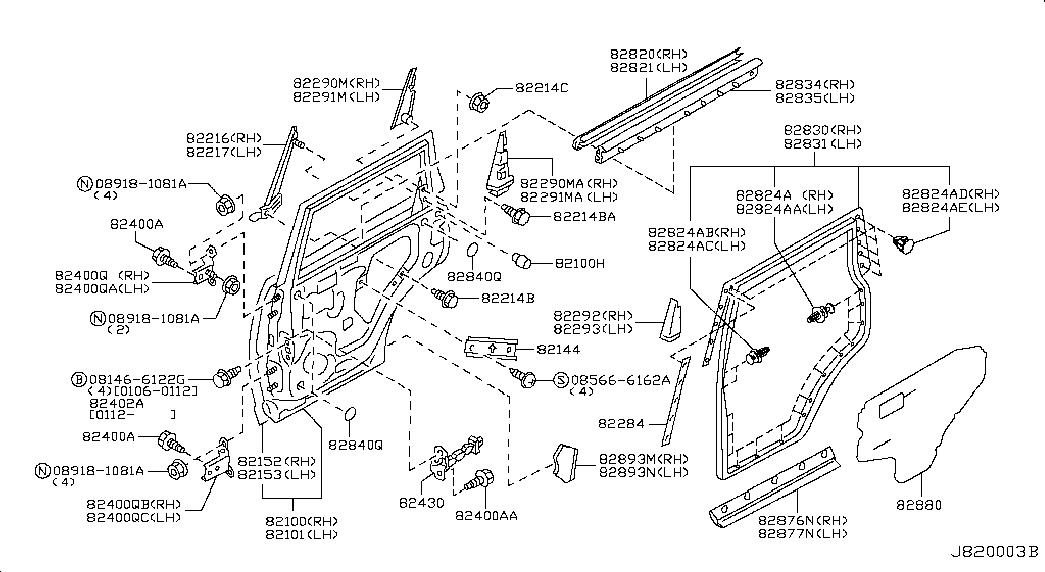 Дверь задняя левая для Ниссан Х-Трейл 2000-2007
