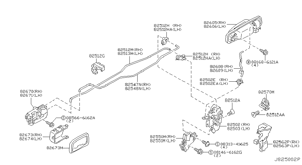 Ручка задней левой двери для Ниссан Х-Трейл 2000-2007