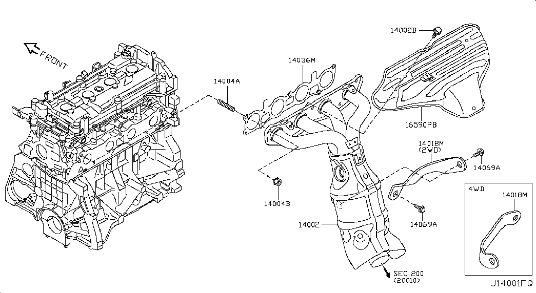 Коллектор выпускной для Ниссан Х Трейл 2007-2011