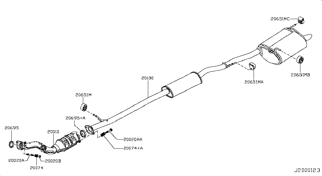 Глушитель основной для Ниссан Х Трейл 2007-2011