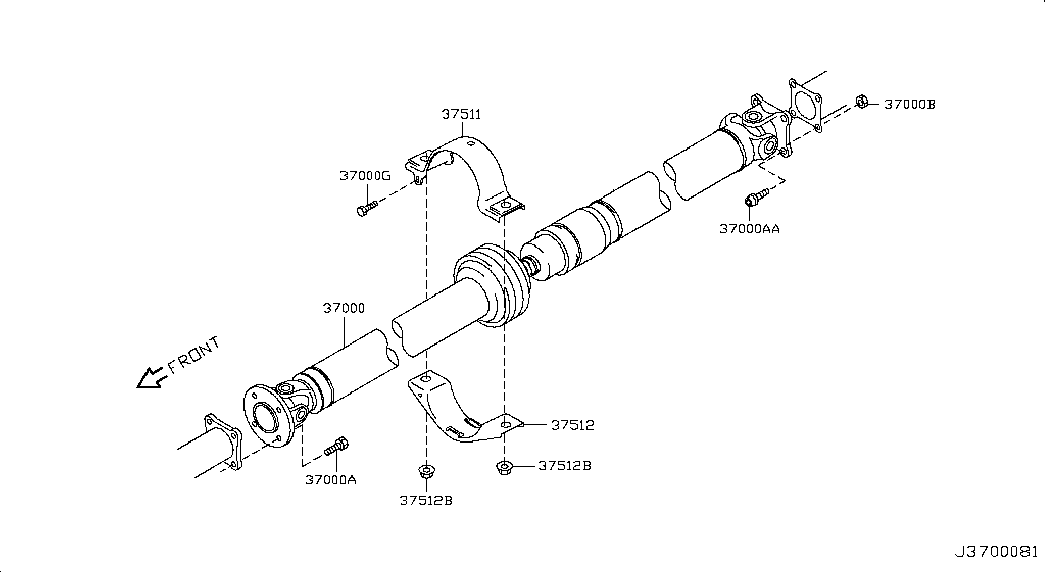 Карданный вал для Ниссан Х Трейл 2007-2011
