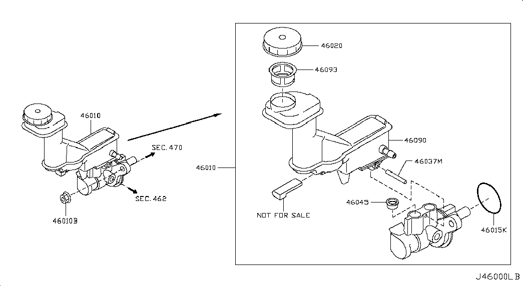 Главный тормозной цилиндр с бачком для Ниссан Х Трейл 2007-2011