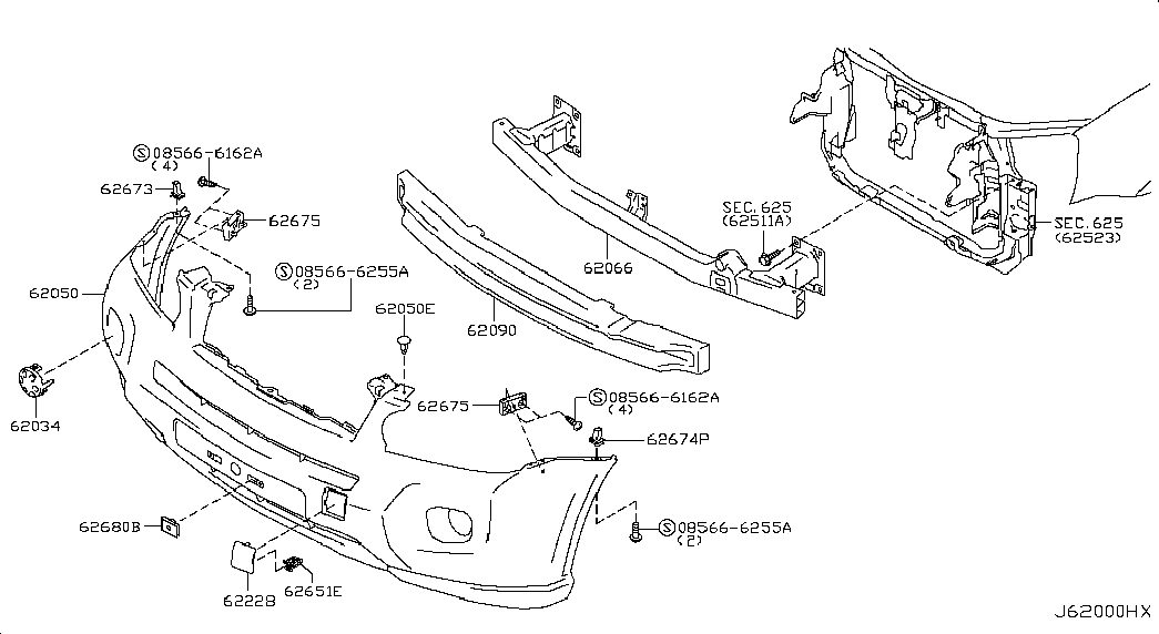 Бампер передний для Ниссан Х Трейл 2007-2011