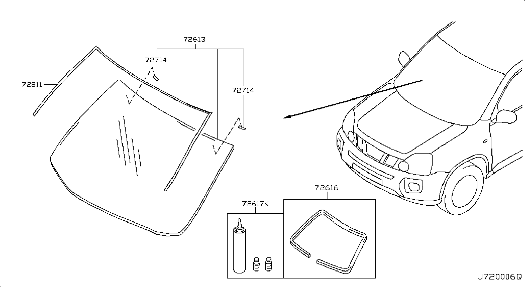 Лобовое стекло для Ниссан Х Трейл 2007-2011