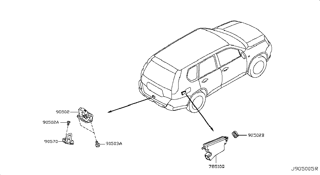 Замок багажника для Ниссан Х Трейл 2007-2011