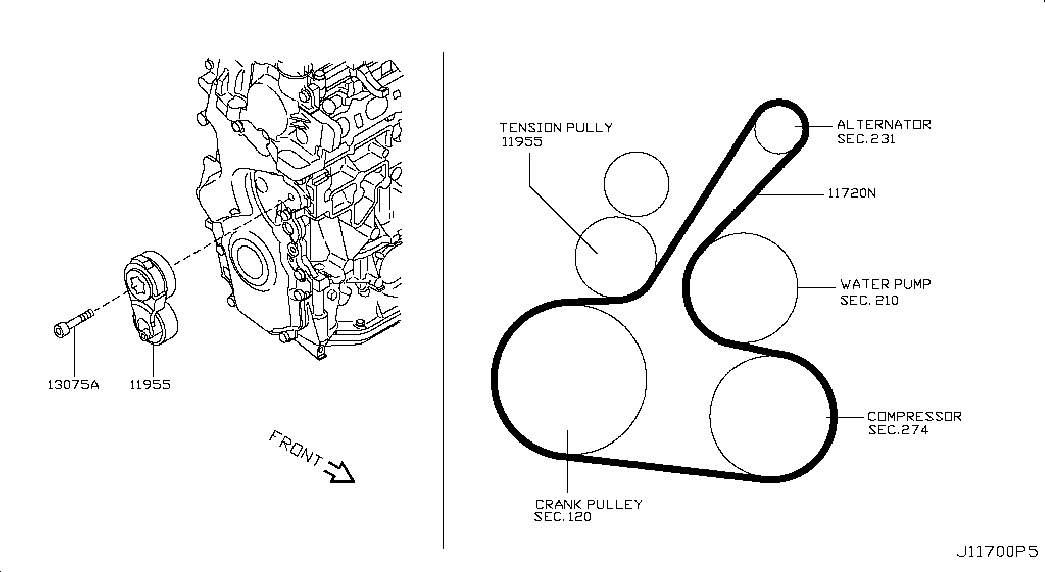 Ролик приводного ремня для Ниссан Х Трейл 2010-2015