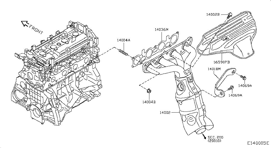 Коллектор выпускной для Ниссан Х Трейл 2010-2015