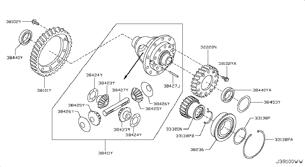 Редуктор передний для Ниссан Х Трейл 2010-2015