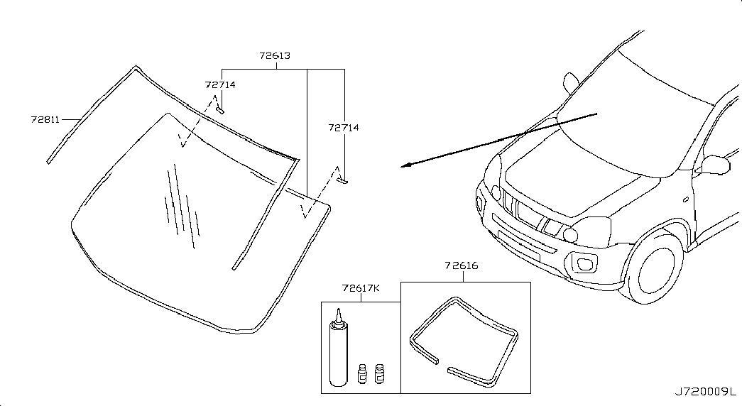 Лобовое стекло для Ниссан Х Трейл 2010-2015