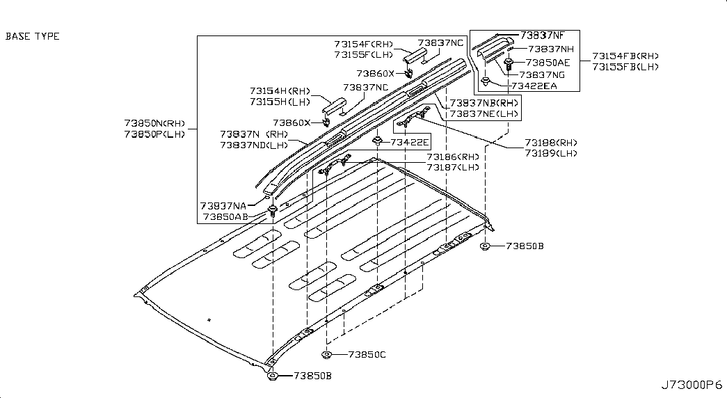 Рейлинг левый для Ниссан Х Трейл 2010-2015