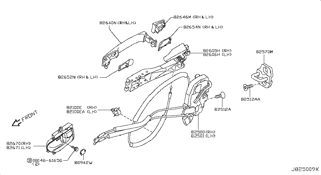Ручка задней правой двери для Ниссан Х Трейл 2010-2015