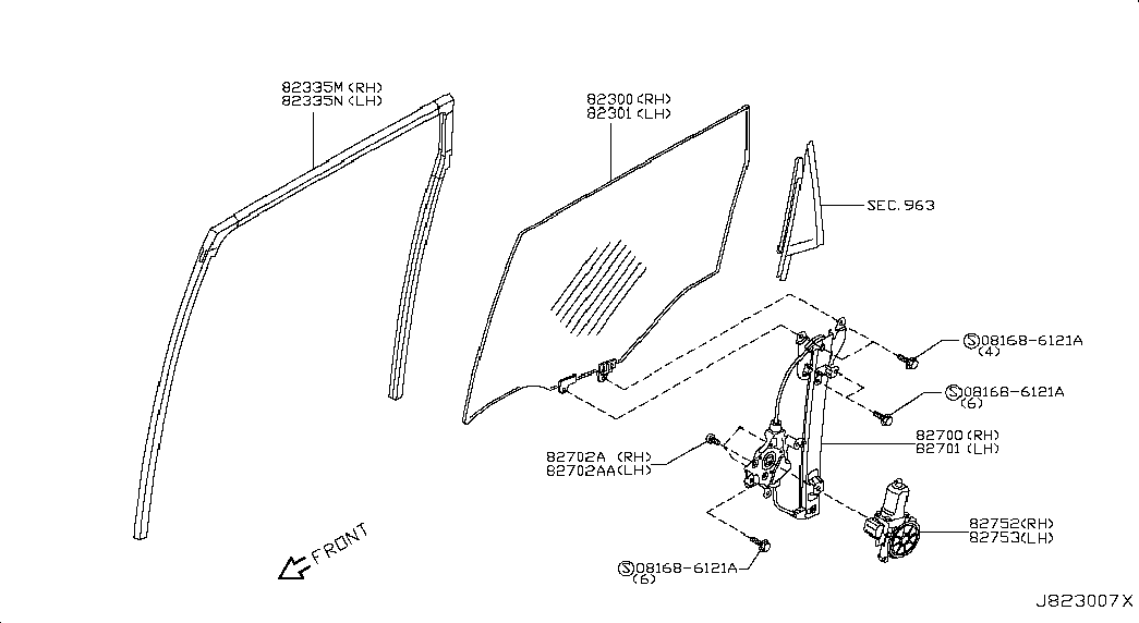 Мотор стеклоподъемника заднего левого для Ниссан Х Трейл 2010-2015