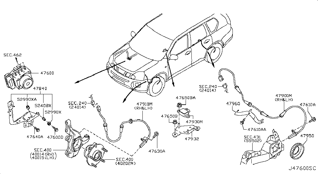 Датчик АБС задний правый для Ниссан Х Трейл 2010-2015