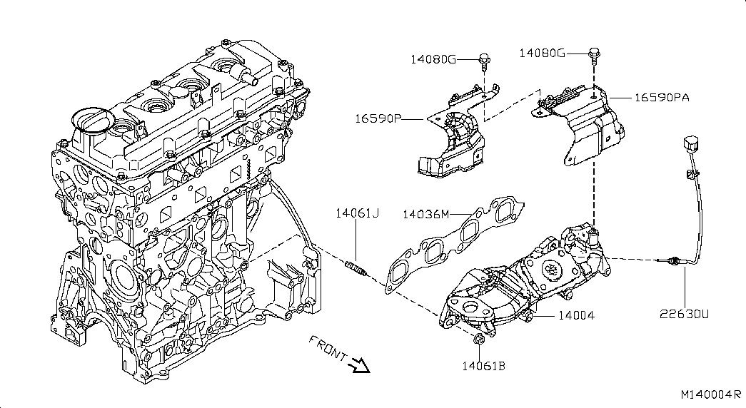 Коллектор выпускной для Ниссан Патфайндер 2010-2014