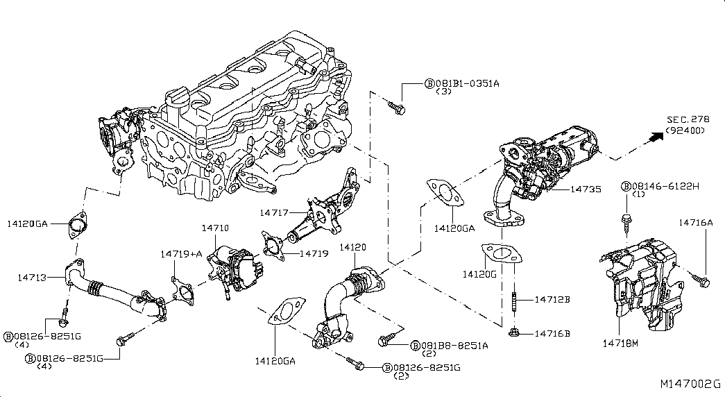 Клапан ЕГР для Ниссан Патфайндер 2010-2014