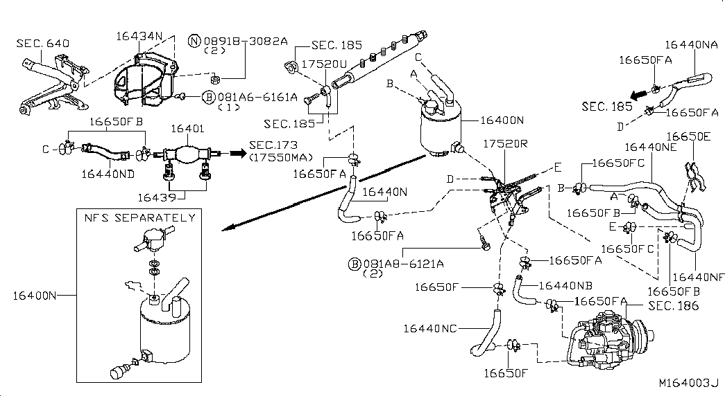 Фильтр топливный для Ниссан Патфайндер 2010-2014