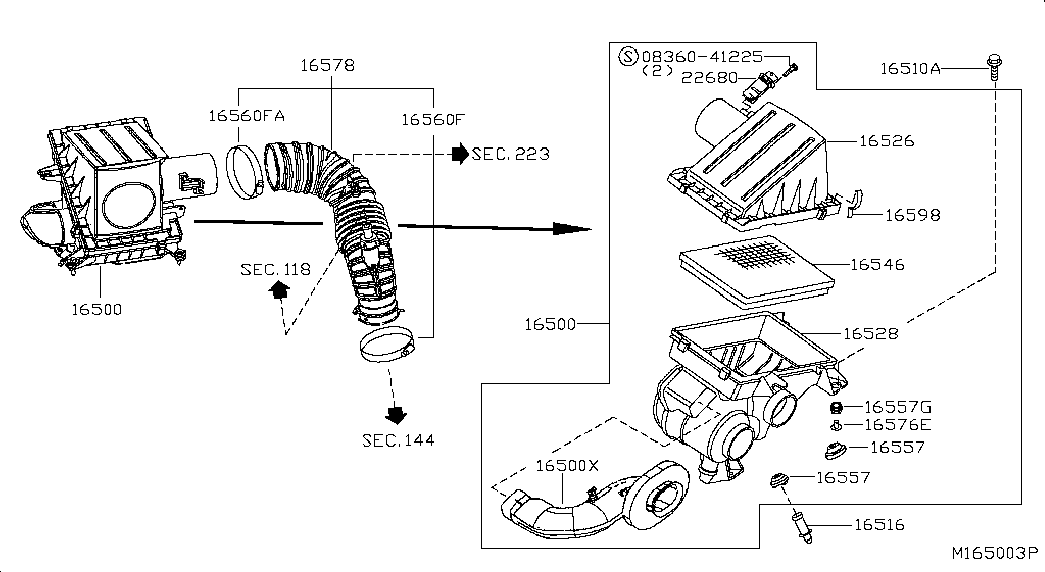 Фильтр воздушный-моторный для Ниссан Патфайндер 2010-2014