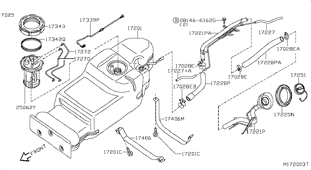 Горловина заливная бака топливного для Ниссан Патфайндер 2010-2014