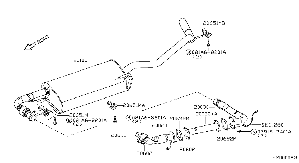 Глушитель основной для Ниссан Патфайндер 2010-2014