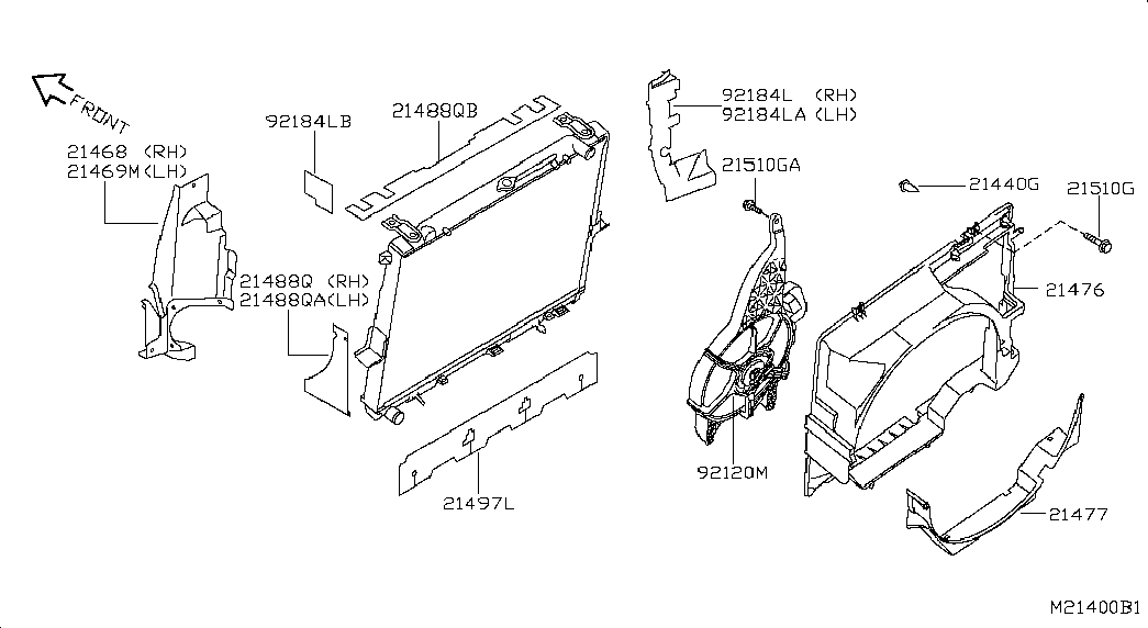 Вентилятор двигателя для Ниссан Патфайндер 2010-2014