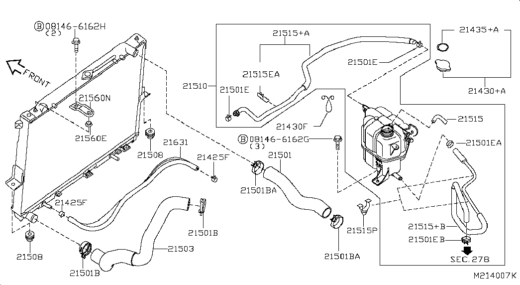 Бачок расширительный для Ниссан Патфайндер 2010-2014