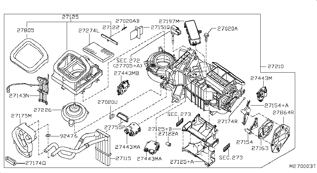 Радиатор отопителя для Ниссан Патфайндер 2010-2014