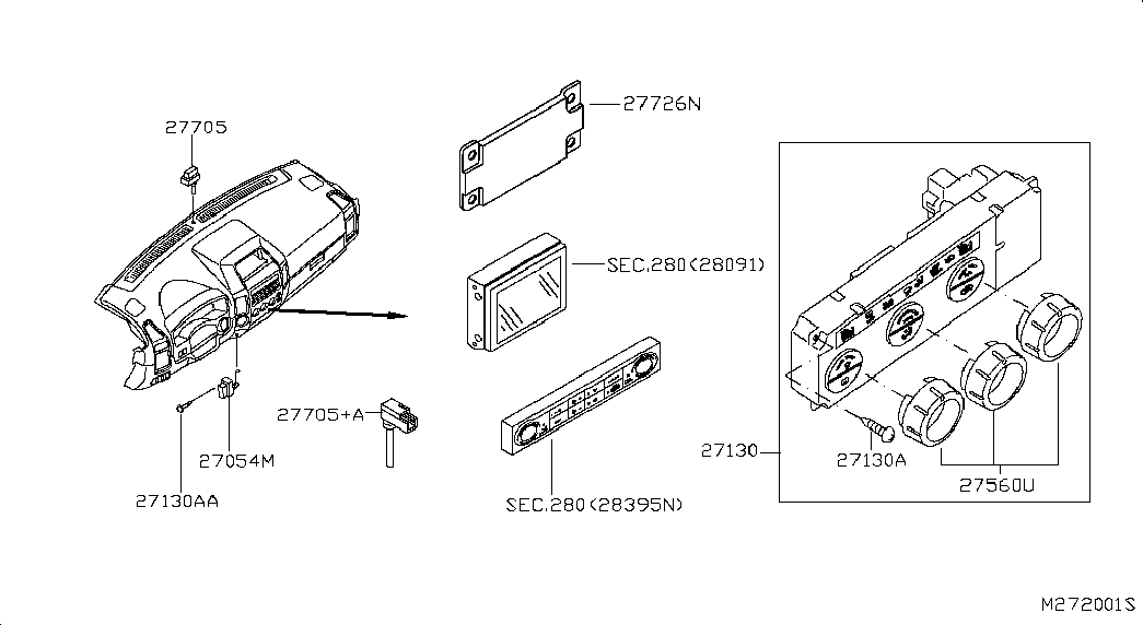 Панель климатической системы для Ниссан Патфайндер 2010-2014
