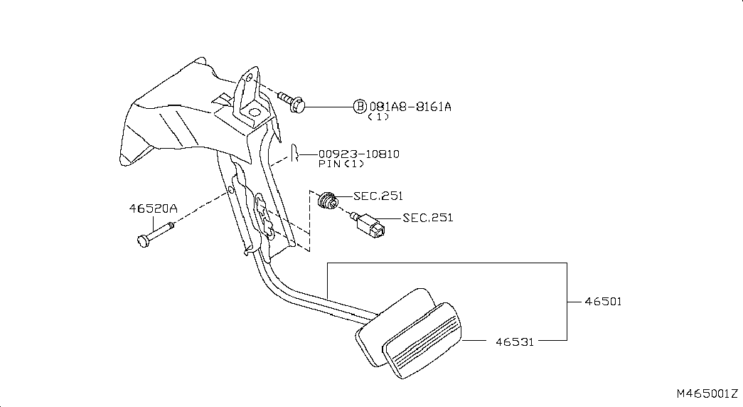 Педаль тормоза для Ниссан Патфайндер 2010-2014