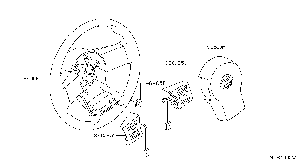 Подушка безопасности водителя для Ниссан Патфайндер 2010-2014