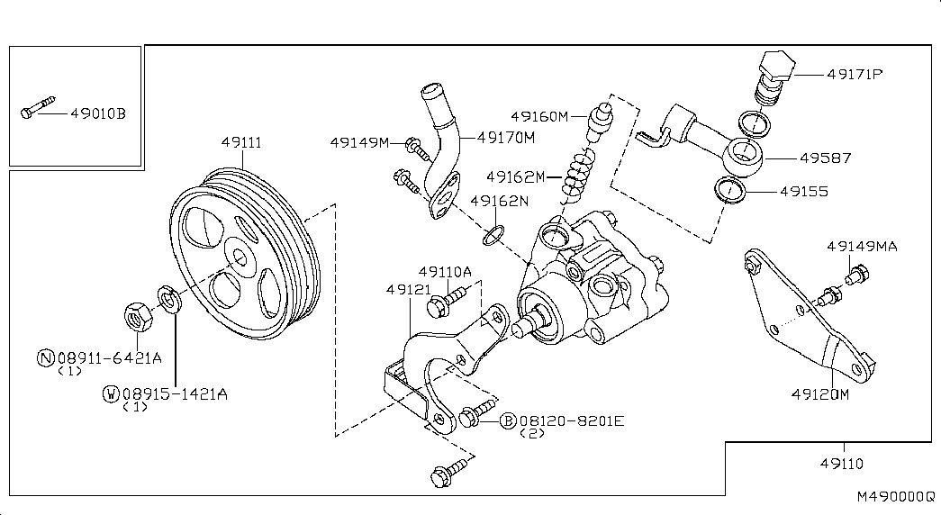 Насос ГУР для Ниссан Патфайндер 2010-2014