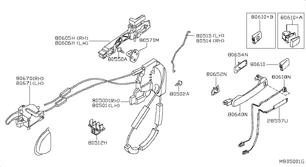 Замок передней правой двери для Ниссан Патфайндер 2010-2014