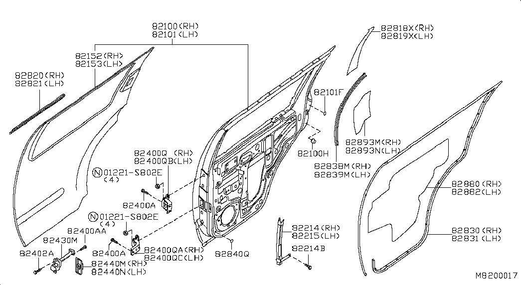 Дверь задняя правая для Ниссан Патфайндер 2010-2014