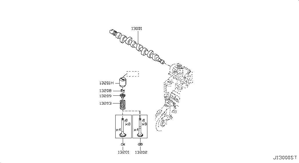 Выпускной распредвал для Ниссан Кашкай 2006-2010