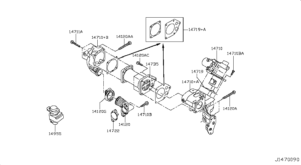 Охладитель отработанных газов для Ниссан Кашкай 2006-2010