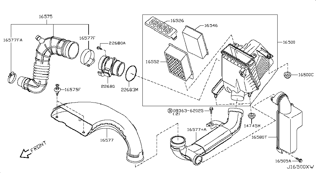 Фильтр воздушный-моторный для Ниссан Кашкай 2006-2010