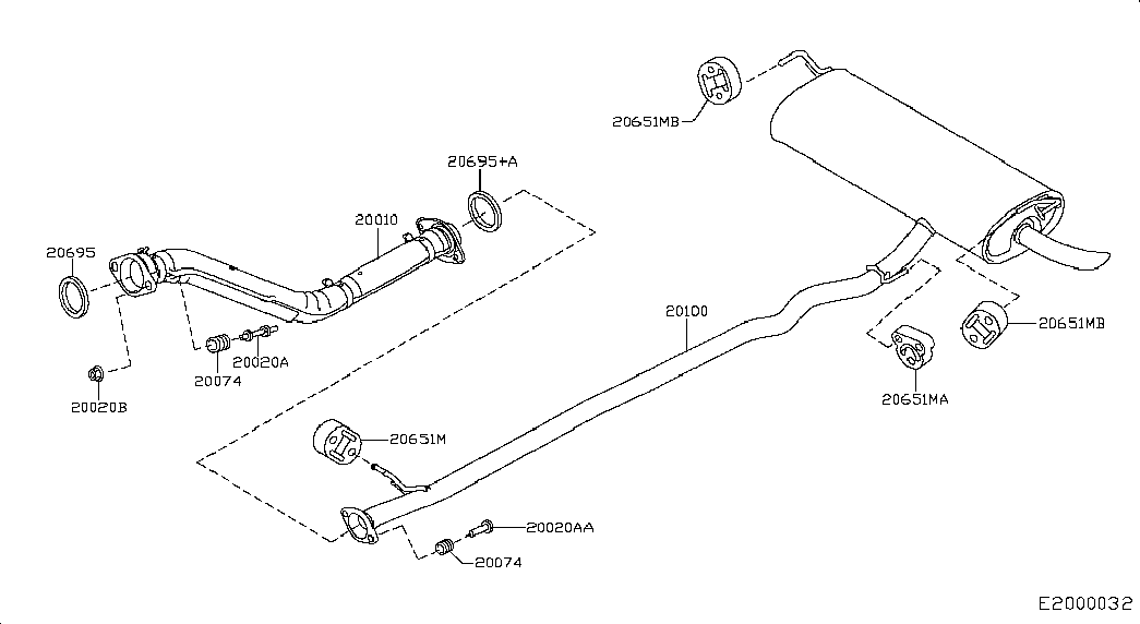 Приёмная труба для Ниссан Кашкай 2006-2010