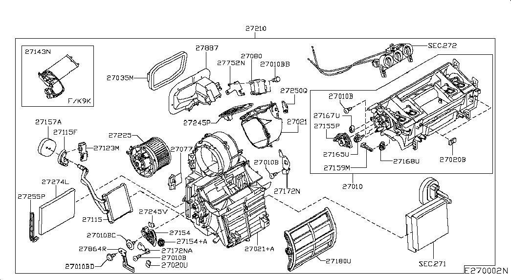 Мотор вентилятора салона для Ниссан Кашкай 2006-2010