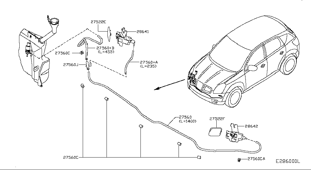 Бачок стеклоочистителей для Ниссан Кашкай 2006-2010