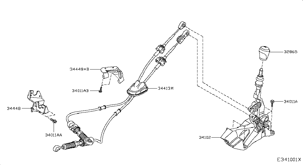 Трос переключения скоростей для Ниссан Кашкай 2006-2010 