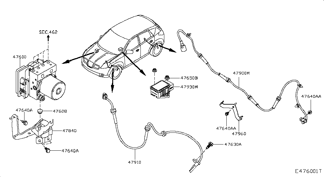 Датчик АБС задний правый для Ниссан Кашкай 2006-2010