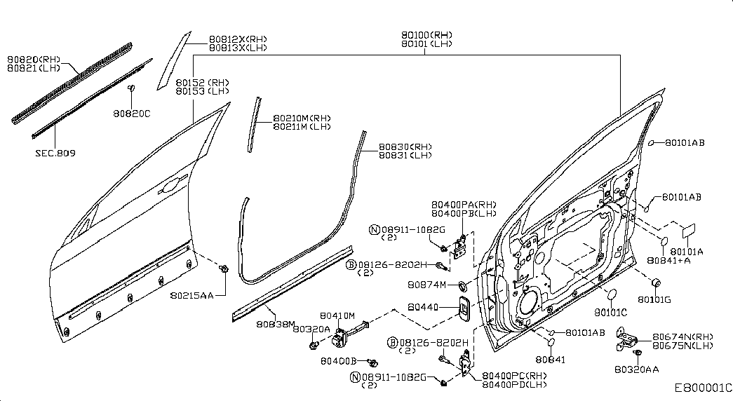 Дверь передняя правая для Ниссан Кашкай 2006-2010