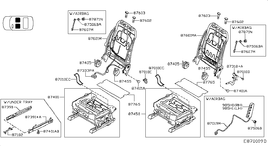 Спинка сиденья водителя для Ниссан Кашкай 2006-2010