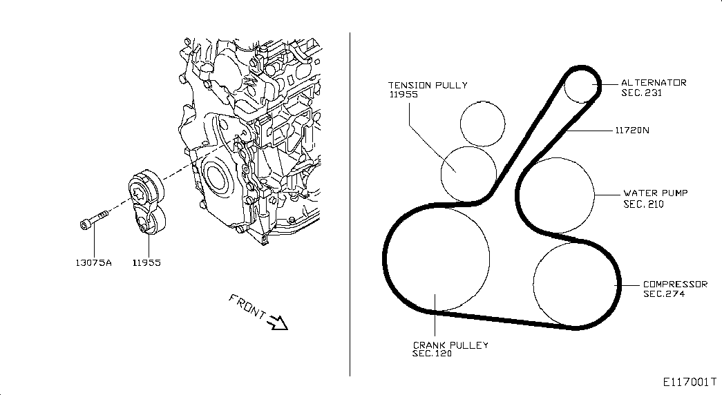Ролик приводного ремня для Ниссан Кашкай 2010-2013