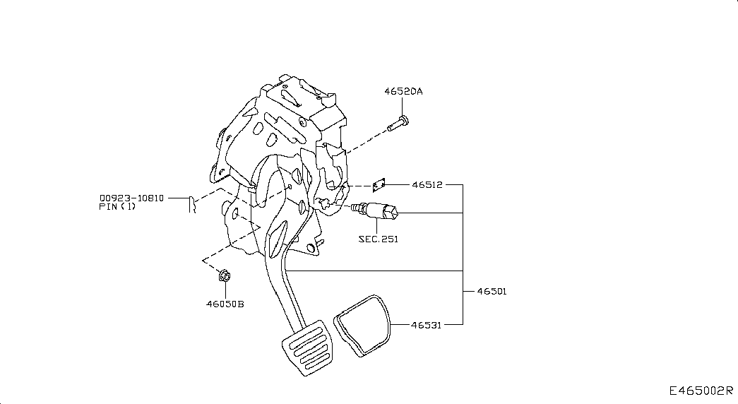 Педаль тормоза для Ниссан Кашкай 2010-2013