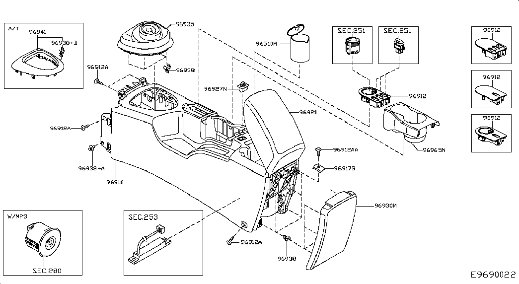 Подлокотник передних сидений для Ниссан Кашкай 2010-2013
